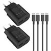 Samneer 25W USB tipo C Caricabatterie veloce 15W USB tipo A Adattatore Per:Samsung Galaxy S25 S24 S23 S22 S21 S20 A56 A55 Veloce Telefono cellulareSpina di ricarica USB C Rapido Alimentator Cavo di ricarica