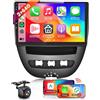 Hodozzy 【2+64G】Hodozzy Carplay Autoradio per Toyota Aygo/Peugeot 107/Citroen C1 2005-2014, Touchscreen da 9 pollici con Android Auto/DSP/WiFi/GPS/RDS/FM/Bluetooth/USB