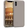 kwmobile Cover per Apple iPhone XS Custodia - Back Case per Smartphone in Silicone TPU - Protezione Gommata - marrone grigio