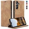 owlhold Cover Samsung Galaxy A05S,Cover Samsung Galaxy A05S Magnetica Portafoglio Flip[Antiurtoo][Cavalletto][Carta Fessura] Custodia Pelle per Samsung Galaxy A05S-Marrone