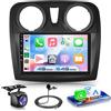 VECHTEL 4G+64G Autoradio Android 15 per Renault Dacia Sandero 2 B52 2012-2019, 9 HD Schermo Tactile Stereo Auto co Carplay Android Auto senza Fili GPS Wi-Fi USB Bluetooth 5.0 Radio FM RDS Retrocamera
