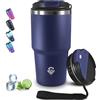 Grsta 20oz Tumbler Termico, Termos Caffè Ermetica Portatile, Isolata Sottovuoto In Acciaio Inox, Tazza Termica per Bevande Calde e Fredde, A Prova di Perdite Bicchiere Termico