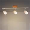 M Ledme - Lampada da soffitto serie Wood, 3 lampadine Gu10, per uso interno asciutto IP20, applicabile a bagno, soggiorno, camera da letto e cucina (Lampadina non inclusa)