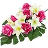 Flair Flower Decorazione per sepoltura con rose artificiali e gigli, decorazione per sepoltura per cimitero, decorazione per il cimitero, decorazione per la tavola, fiori di seta