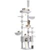 Hey-brother Albero tiragraffi regolabile in altezza, 250-280 cm, che raggiunge il soffitto, torre per gatti di grandi dimensioni, con grotta, grigio chiaro 0MPJ091W