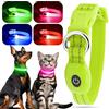 YFbrite - Collare luminoso per cani e gatti, comodo collare luminoso per cuccioli, regolabile, riflettente, per la sicurezza (verde, XS)