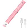 elzle Presentatore Wireless Telecomando per Presentazioni PowerPoint Clicker | Ricaricabile con Hyperlink & Controllo Volume, Compatibile con Mac, PC, Laptop (Rosa)