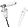 Tiardey Maniglia per sciacquone WC con maniglia in ceramica con braccio regolabile per WC WC Leva di scarico - Bianco