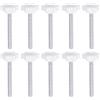 QUARKZMAN 10 Pezzi Manopole a Stella M6 x 50mm Filettatura Maschio 25mm Vite di Serraggio a Mano 6-Punte Pomello in Plastica Maniglia Filettata di Ricambio, Bianco