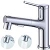 Sumeber Rubinetto per bagno, rubinetto per lavabo, con doccetta estraibile, risciacquo, spazzola per capelli, ideale per lavare i capelli, miscelatore monocomando con beccuccio girevole (3 funzioni