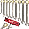 Shall Set di chiavi a cricchetto da 9 pezzi da 8-19 mm (8, 10, 11, 12, 13, 14, 15, 17, 19 mm), chiavi combinate a 72 denti, acciaio al cromo vanadio con finitura antiruggine e custodia per