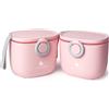 Termichy - Dispenser per latte in polvere, 250g, ermetico, portatile, per alimentazione da viaggio, con livellatore e cucchiaio (rosa, 2 confezioni)