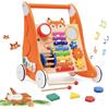 YULEYU Girello Deambulatore in legno per bambini, Deambulatore multifunzionale con pedana e musica, divertente per bambini, con centro attività in legno, Imparare a camminare