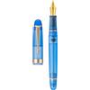 Asvine Penna stilografica V126 a riempimento sottovuoto, acrilico blu satinato, pennino stub 1,1 mm per calligrafia e disegno artistico, con set custodia