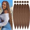 YDDM Capelli Per Treccine Africane Castano Chiaro Extension Treccine Texture Yaki Easy Install per Principianti 26 Pollici 6 Pezzi Capelli Leggeri e Naturali per Box Braids, Twist e Crochet