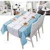 Kisstta Tovaglia impermeabile, lavabile, oleorepellente, rettangolare, impermeabile, in plastica, grigio, a quadretti, per sala da pranzo, giardino, feste, matrimoni o casa, 90 x 137 cm