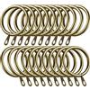 HomeImprove Anelli per tende in metallo da 40 mm, in ottone anticato, anelli scorrevoli per appendere tende e bastoni, confezione da 24.