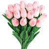 GIUSOBG Tulipani Artificiali 15 Pcs Fiori Artificiali Finti 34cm Tulipani in lattice Fiori Finti di Realistici Bouquet di Fiori finti per Casa per Matrimoni,Giardino (Rosa)