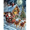 Lxmsja 5D Diamond Painting Natale Adulti, Notte di Natale Diamond Painting Kit Completo, Diamantini Crystal Art, Strass Ricamo a Punto Croce, Hobby Creativi Adulti Decorazioni da Parete e Casa 30x40cm