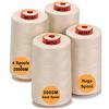 New brothread - 28 Opzioni - 4 Grandi Bobina di 5000M per tutti gli usi Filo da Cucito in Poliestere 40S/2 (Tex27) per Cucito, Quilting, Patchwork, Serger e Overlock - Cream