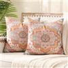 Miuyunya Federe Cuscini Divano Bohémien Copricuscini Divano Moderna Motivo Boho Mandala Fodera per Cuscino con Cerniera Invisibile per Soggiorno Camera Letto Auto Decorazione (Set di 2, 50x50 cm)
