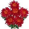 Hollyone Fiori di crisantemo artificiali grandi da 15,2 cm, con stelo lungo 65,6 cm, 6 fiori rossi in finta seta, finti crisantemi ragno per decorazioni per la casa, nuziali, matrimoni, feste