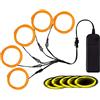 Balabaxer Filo EL, riduzione del rumore, filo di luci al neon 5 in 1 m, filo elettroluminescente per Halloween, Natale, decorazioni fai da te... (giallo)