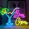 UExnkj-Y Bar Open Insegna al Neon Luci al Neon Cocktail LED aperto segno al neon Con pulsante e interruttore dimmerabili Adatto per birrerie,club,stanze,luci da parete per feste