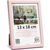 3-B - Cornice portafoto modello Lund in colore rosa chiaro - 13 x 18 cm - con vetro acrilico