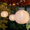 Lights4fun Set di 3 Lanterne Cinesi Bianche con LED ad Energia Solare per Giardino ed Esterni