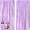 Aisszhao 2 Tende Metalliche Feste Macron Viola,1 x 2m Frange Scintillanti Foil Tenda Sfondo per Sfondo Fotografico,Matrimoni,Decorazioni Compleanno,Baby Shower,Decorazioni per Feste