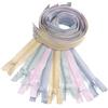 Aerzetix - Set di 8 Cerniere Lampo a Spirale separabili da 80 cm N°5 con cursore - Metallo Nylon Poliestere - Rosa Chiaro, Sabbia, Grigio Perla e Grigio Pastello