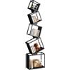 YMYNY Libreria a Cubi, Scaffale in Metallo con 5 Livelli, Alto 180 cm, Libri moderni verticali, Scaffale Portaoggetti Aperto, Geometrico, per Soggiorno, Camera da Letto, Studio, Nero HBC007B