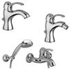 Paffoni Composizione Flavia, miscelatori lavabo, bidet e vasca in ottone cromo di Paffoni