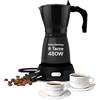 Avilia - Moka Elettrica 6 Tazze - 480W, Base Rotante 360°, Sistema Mantenimento Caldo - Caffettiera Compatta per Casa, Ufficio, Viaggi - Design Moderno e Sicuro