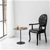 Hanah Home Elegante tavolo laterale, 50 cm x 50 cm x 50 cm | 100% vetro temperato & metallo Frame | Black & Bronze Finish | Perfetto per ambienti moderni e uffici