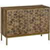 HOMCOM Mobile Credenza da Ingresso Moderno con Decori Dorati e Gambe in Acciaio