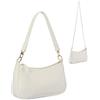 YiTePeDo Borsa a mano da donna, piccola, bianca, con chiusura lampo, borsa a tracolla da donna, in pelle PU, pochette da donna, per appuntamenti, viaggi, feste, shopping