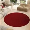 TAPISO Nizza Tappeto Rotondo Soggiorno Pelo Corto Antiscivolo Lavabile Design Moderno Monocolore Tinta Unita Tonalità Rosso Scuro Salotto Camera Sala Oeko-Tex 200 x 200 cm