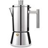 GNCHome Caffettiera italiana 12 tazze in acciaio inox per piano cottura a induzione, vetroceramica, elettrica e gas - caffettiera espresso italiane. Caffettiera italiana 12 tazze - 550 ml