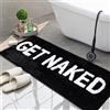 KOEXM Get Naked Tappeto da bagno lungo runner tappeto da bagno antiscivolo assorbente nero divertente decorazione per il bagno per appartamento, vasca, doccia, 45,7 x 119,4 cm, lavabile in lavatrice