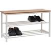 DuneDesign Panca Scarpiera da Ingresso - 80x30x45 Organizer Porta Scarpe con Seduta - Cassapanca Scarpe Salvaspazio - Portascarpe con Panchetta Legno - Poggiascarpe per Corridoio Camera da Letto Bagno