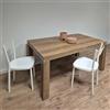 icreo Tavolo allungabile moderno DIONISIO ROVERE CANYON cm.140x90 H75 con 2 allunghe cm.40
