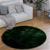 Paco Home Tappeto Salotto Pelo Corto Rotondo Moderno Morbido Lavabile Monocolore, Dimensione:80 cm tondo, Colore:Verde