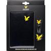 Lyle & Scott Golf Gifts: Premium Leather Golf Scorecard Holder Gift Set with Metal Eagle Ball Marker And Divot Tool, Stitching, Two-Tone Design, Elastic Straps - Perfect Golf Gift