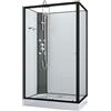 Sanotechnik Cabina doccia completa Viva 1 nero - 120 x 80 x 225 cm, porta scorrevole, getti massaggianti, vetro di sicurezza, con piatto doccia, box doccia completo