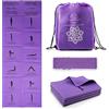 RUILIXIN Tappetino Yoga Pieghevole Portatile Per Le Donne, Tappetino di Esercizio Antiscivolo Per La Palestra Domestica, Spesso 5mm Set Di Yoga Da Viaggio Con Elastico Per Yoga Pilates e Fitness, 173x61cm