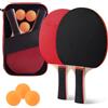 BBWELL Set di Racchette da Ping Pong con 2 Racchette e 3 Palline,1 Borsa Portatile,Set da Tennis da Tavolo Professionale in Gomma a Doppia Faccia,per Amatori,Principianti