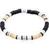 Kuzzoi Buddha - Bracciale da uomo in argento sterling 925, stile vintage, casual, elasticizzato, con conchiglia, gioiello estivo, per surfisti, lunghezza 19cm
