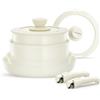 FOHERE Set di Pentole e Padelle Antiaderenti a Induzione 8 Pezzi Alluminio | Ceramica Padella con 2 Manici Amovibili e 2 Coperchio, Padella 20/28cm, Casseruola 16/20cm, Gas e Forno
